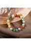 Pearl-Orange Aventurine-Amazonite-Jade-Calcite Natural Stone Silver Bracelet - 16-17cm - 5