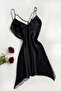 Satin Nightgown with Lace Detail - 2