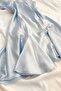 Baby Blue Godet Detailed Satin Nightdress - 5