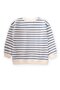 Striped Karyoka Detailed Seasonal Sweatshirt 2-12 Years Indigo Blue - 2