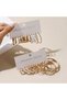 12Pcs Multi-Ring Clip-On Multi-Combine Ring Earrings Set with Pearl Combine Earrings Set 12 Pairs Earrings - 3