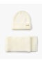 Scarf Beret Set Knitwear Label Detailed 2 Piece
