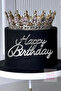 Happy Birthday Silver Color Plexi Cake Center Lettering
