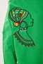 Embroidery Detailed Oversize Linen Shirt Green Lde0007 - 7