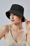 Summer Cloth Bucket Hat, Men Women Plain Fisherman Bucket Hat, Unisex Black - 4