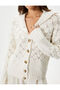 Oversize Knitted Cardigan Buttoned Textured Wide V-Neck - 5