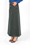 High Waist A-Line Denim Skirt Green - 3