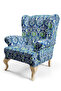 Blue Modern Patterned Digital Printed Fabric. Cotton Lining Upholstery Fabric - 4