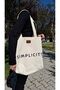 Canvas Tote Shoulder Bag 35X40X10 cm Bellows Daily Tote Bag |   Simplicity Printed - 5