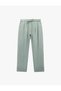 Viscose Fabric Regular Fit Pocketed Pleated Detailed Belted Culotte Fabric Trousers - 3