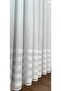 White Striped Horizontal Stripes 1/3 Tight Pleated Ecru Tulle Curtain Non-Wrinkle Ironing Not Needed Suitable for Any Room - 4