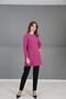 O-Neck Long Sleeve Blouse-Fuchsia - 2