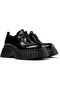 Women's Black Genuine Leather Classic Shoes with Hook And Loop Closure, Comfortable and Chic PixBcn