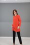 O-Neck Long Sleeve Blouse-Orange - 2
