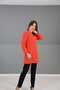 O-Neck Long Sleeve Blouse-Orange