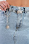 Women's Silver Chain Design Locket Buckle Detail Belt 7350 - 3