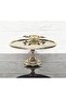 2-Pack Bronze Mirror Round Serving Plate 20+25 cm - Presentation Cast Gold Frame and Cast Foot - 6
