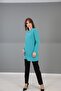 O-Neck Long Sleeve Blouse-Turquoise - 6