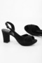 Women's Rilsa Black Glitter Platform Heeled Shoes - 3