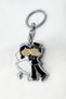 Metal Keychain with Embracing Bride and Groom Figures, Gift Wedding Keychain - 2