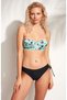 Women's Patterned Strapless Covered Bikini with Strap - 3