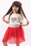 Red Butterfly Design Girl's Tulle Tutu Double Set - 3