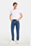 Men's Slim Fit Washed Grinding Stretchy Jeans Straight Leg Tapered Light Blue Pants - 4