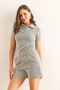Women's Khaki Polo Neck Blouse Shorts Set Tkm-19000401 - 5