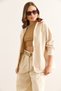 Women's Stone Burgundy Pocket Zippered Snap Detailed Gabardine Jacket Ckt-19000419 - 2