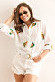 Women's White Shawl Embroidery Detailed Oversize Ayrobin Shirt Gml-19001356 - 5