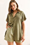 Women's Khaki Bat Viscose Shirt Gml-19000617