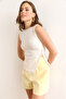 Women's White Asymmetrical Button Detailed Modal Content Blouse Blz-19003018