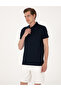 Navy Blue Slim Fit Buttoned Polo Collar T-Shirt 50306859-Vr033 - 3