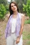 100% Pure Silk Hand Painted Scarf - Special Design 35X140Cm - Lilac