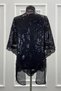 Black Bride Groom Groomsman Bridesmaid Henna Night Soldier Shoulder Cover Shawl with Gloves Sequin Flower Motif