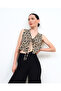 Leopar Crop Yelek