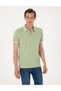 Light Khaki Slim Fit 100% Cotton Polo Collar T-Shirt 50302625-Vr183