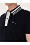 Navy Blue Slim Fit 100% Cotton Buttoned Polo Collar T-Shirt 50304013-Vr033 - 7