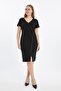 Stone Strip on the Front Plus Size Dress - 4