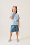 Girl's Baby Collar Half Sleeve Shirt 3171