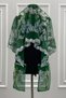 Green Bride Groom Groomsmen Bridesmaid Henna Night Soldier Shoulder Cover Shawl with Gloves Sequin Flower Motif - 3
