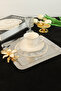 6 Fan Cream Gold Glitter Coasters & Cocktail Napkins - 4