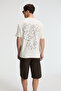Baggy Men's 100% Cotton Oversize Fit Printed Short Sleeve Round Neck Vanilla T-Shirt - 6