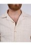 Italian Style Slim Fit Knitted Texture Short Sleeve Men Shirt Ecru T13629 - 2