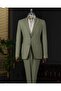 Italian Style Slim Fit Mono Collar Men's Jacket Khaki T13790 - 5