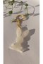 Rabbit Shaped Pearlescent White Colored Gold Accessory Epoxy Keychain Handmade Gift - 3