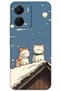 Vivo Y16 Compatible Cat Pattern Phone Case + Screen Protector - 5780