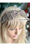 Luxury Design Crystal Stone Processing Motif Bow Denim Fabric Gathered Crown Female Child Crown Brown - 3