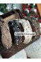Luxury Metallic Staple Stone Pearl Processing Motif Denim Fabric Thick Knot Women's Crown Black Wide Crown - 8