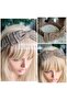 Luxury Design Crystal Stone Processing Motif Bow Denim Fabric Gathered Crown Female Child Crown Brown